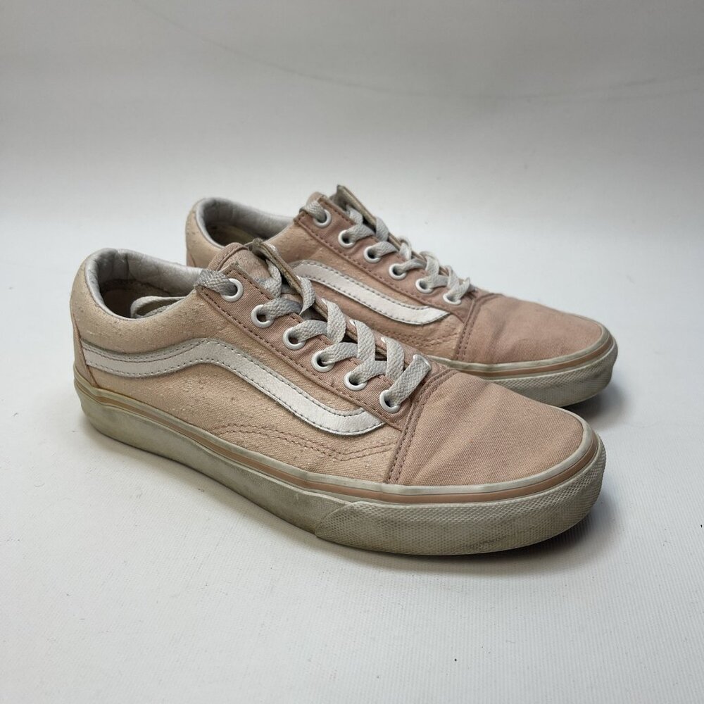 Vans Old Skool Pink Canvas Lace Up Skater Trainers Shoes Women’s Size 7.5 US